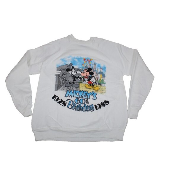 Vintage 1988 Mickeys 60th Birthday Walt Disney Crew Neck Sweatshirt XL Pullover - Picture 8 of 8